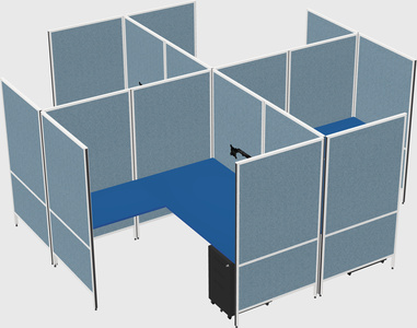 Modern modular quad l-shaped panel system