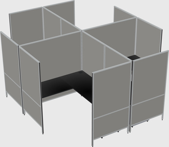 Système de panneaux modulaires modernes en forme de l quadruple