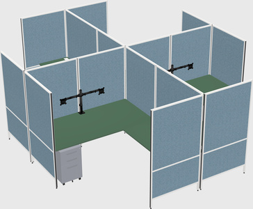 Modern modular quad l-shaped panel system