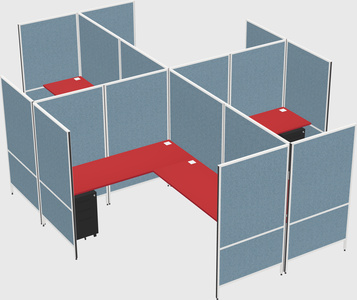 Modern modular quad l-shaped panel system