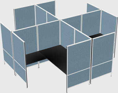 现代模块化四边形l型面板系统