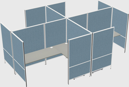 Modern modular quad l-shaped panel system