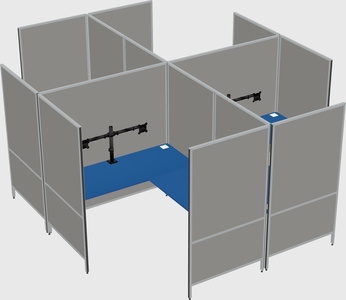 Modern modular quad l-shaped panel system