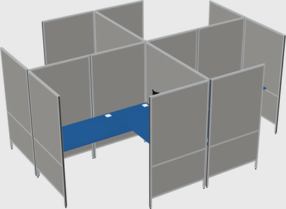 Modern modular quad l-shaped panel system