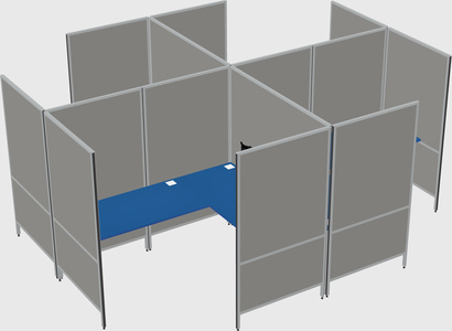 Modern modular quad l-shaped panel system