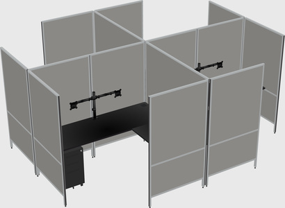现代模块化四边形l型面板系统