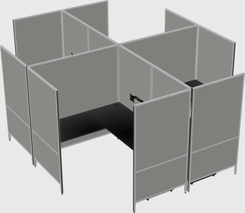 现代模块化四边形l型面板系统