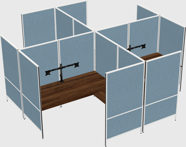 Modern modular quad l-shaped panel system