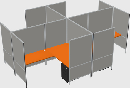 Modern modular quad l-shaped panel system