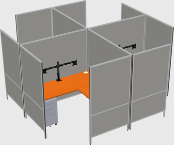 Système de panneaux modulaires modernes en forme de l quadruple