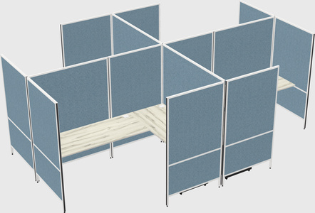 Modern modular quad l-shaped panel system
