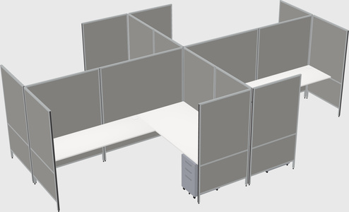 Modern modular quad l-shaped panel system