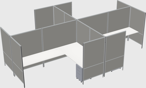 Modern modular quad l-shaped panel system