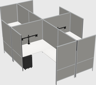 Modern modular quad l-shaped panel system