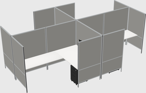 Modern modular quad l-shaped panel system