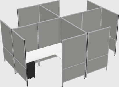 Modern modular quad l-shaped panel system