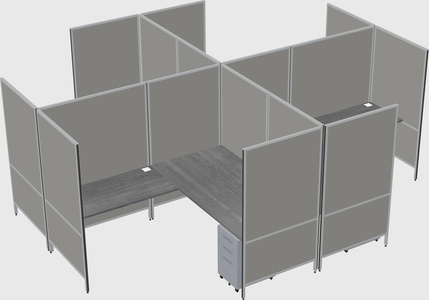 Modern modular quad l-shaped panel system