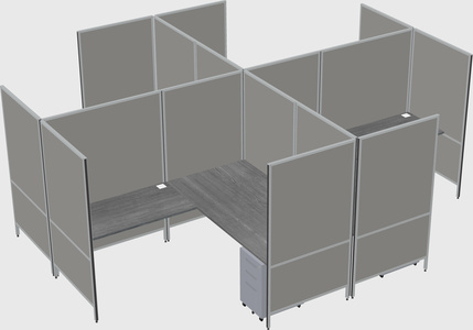 Modern modular quad l-shaped panel system