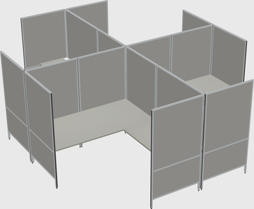 Modern modular quad l-shaped panel system