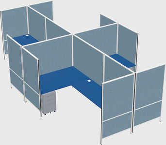 Modern modular quad l-shaped panel system