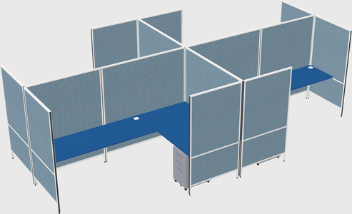 Modern modular quad l-shaped panel system