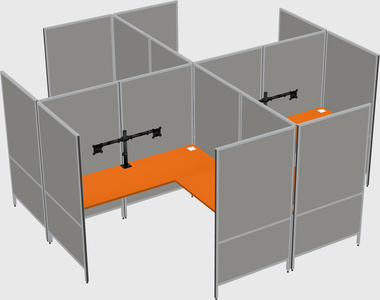 Système de panneaux modulaires modernes en forme de l quadruple