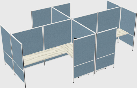 Modern modular quad l-shaped panel system
