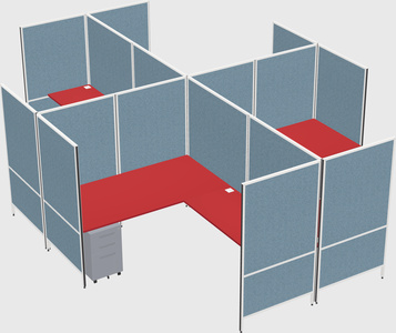 Modern modular quad l-shaped panel system