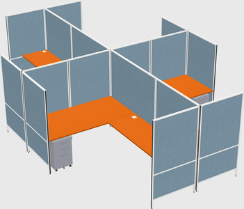 Modern modular quad l-shaped panel system