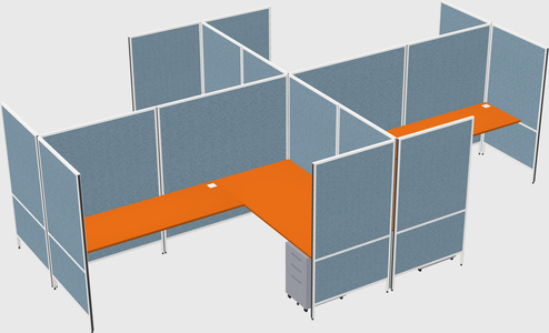 Modern modular quad l-shaped panel system