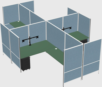 Modern modular quad l-shaped panel system