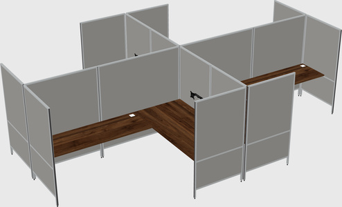 Modern modular quad l-shaped panel system