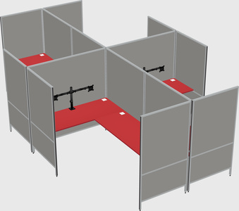 Système de panneaux modulaires modernes en forme de l quadruple
