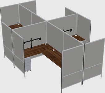 Modern modular quad l-shaped panel system
