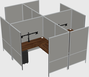 Modern modular quad l-shaped panel system