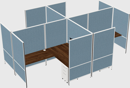 Modern modular quad l-shaped panel system