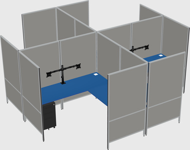 Modern modular quad l-shaped panel system