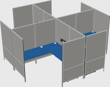 Modern modular quad l-shaped panel system