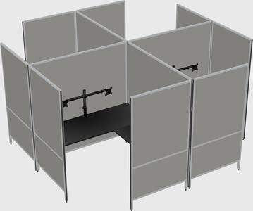 Modern modular quad l-shaped panel system