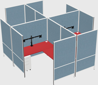 Modern modular quad l-shaped panel system