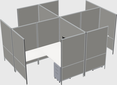 Modern modular quad l-shaped panel system
