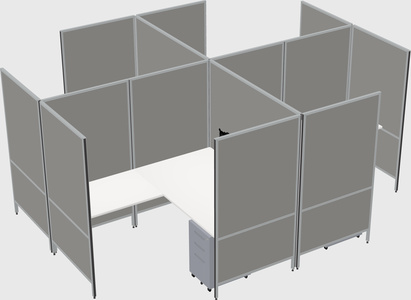 Modern modular quad l-shaped panel system