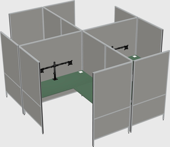 现代模块化四边形l型面板系统