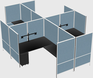 Modern modular quad l-shaped panel system