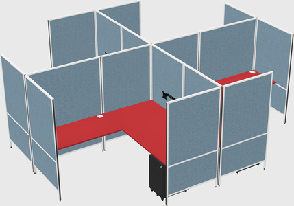 Modern modular quad l-shaped panel system