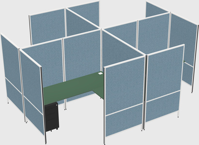 Modern modular quad l-shaped panel system
