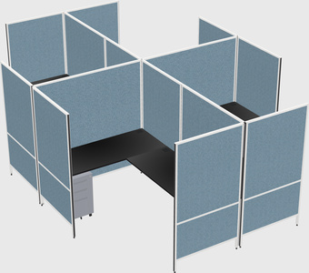 Modern modular quad l-shaped panel system