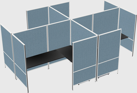 Modern modular quad l-shaped panel system