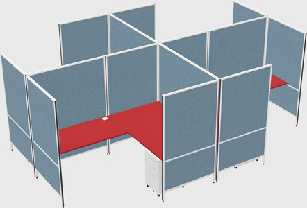 Modern modular quad l-shaped panel system