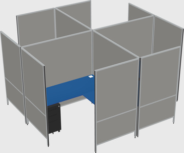 Modern modular quad l-shaped panel system